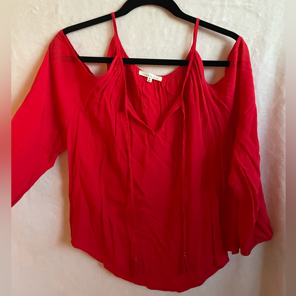 NWOT Copper Key Cutout Long Sleeve Top
